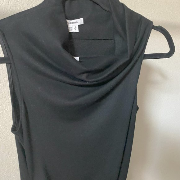 Helmut Lang NWT Sonar Wool Sleeveless Draped Asymmetrical Black Dress Size S - Picture 6 of 10